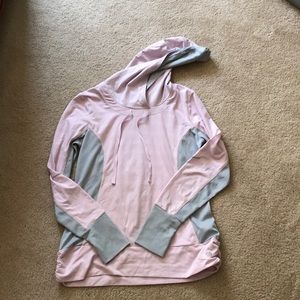 Workout top with hood